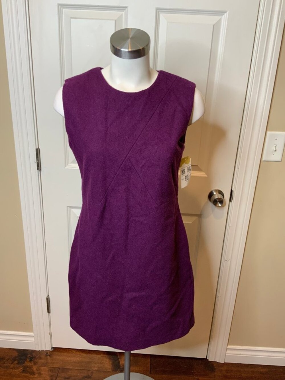 Kate Spade Saturday Purple Wool Sleeveless Mini Dress, Size 4